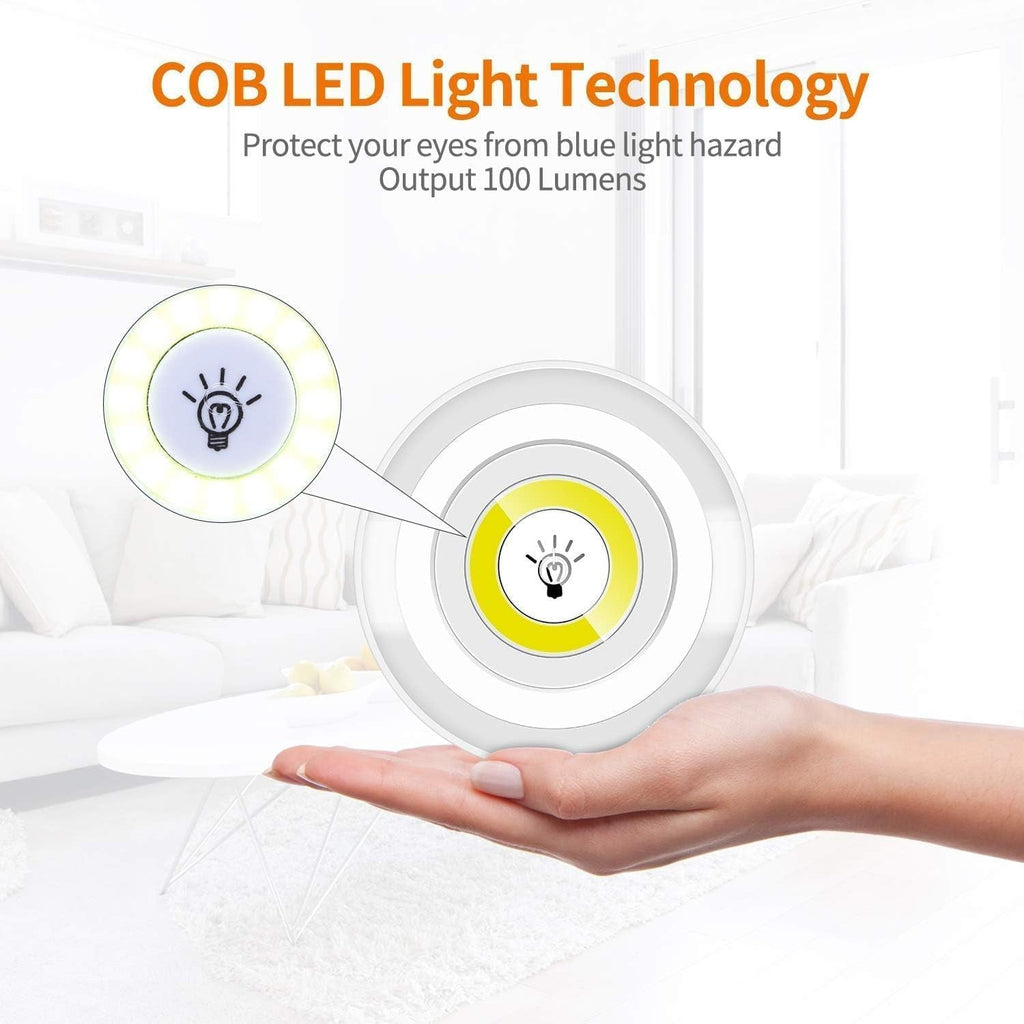 LED Light Under Closet Battery Powered Closet Wall Lamp with Remote, Set of 3