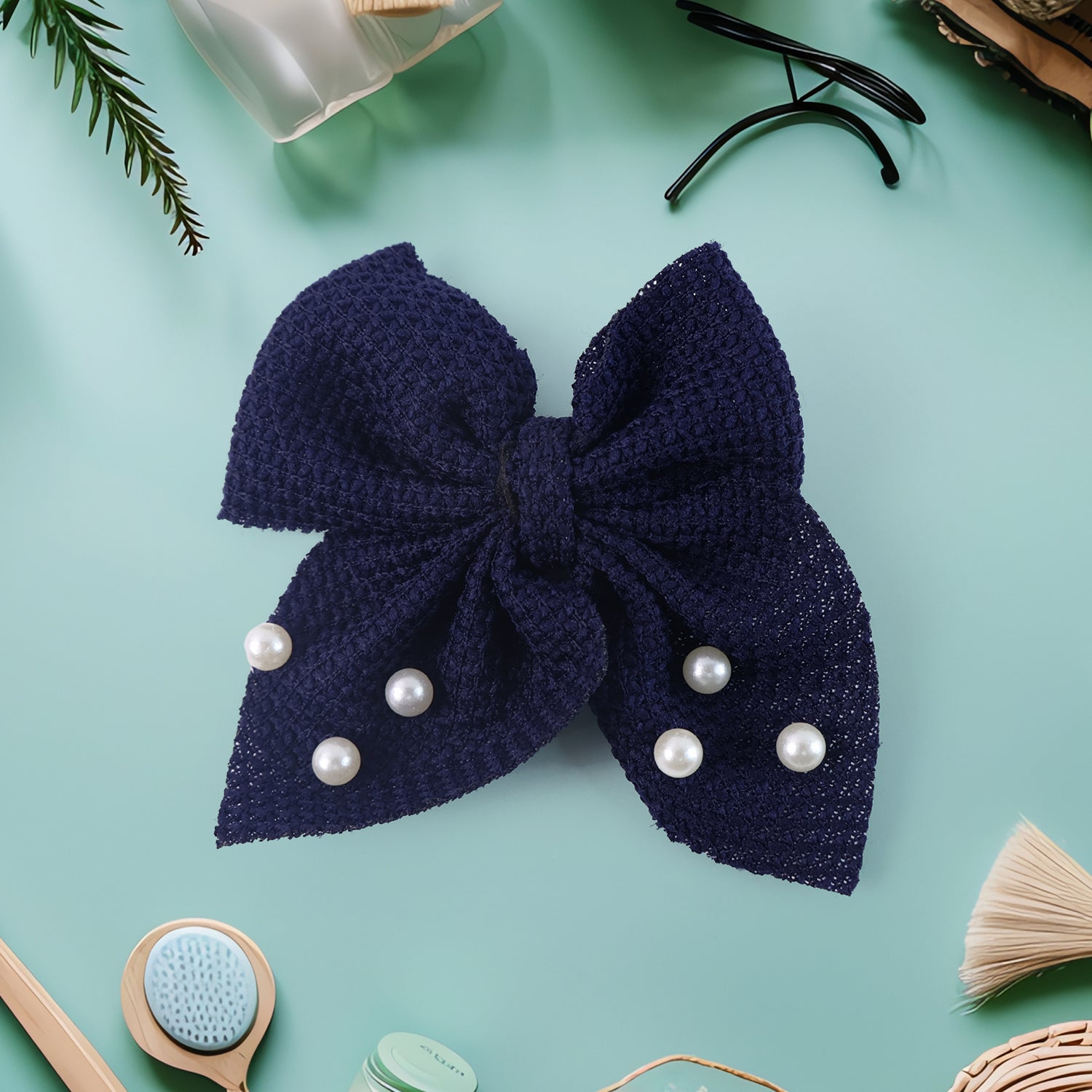 Hair Bow Knot Clip Suitable Girls (12 Pc / Multicolour & Mix Design)