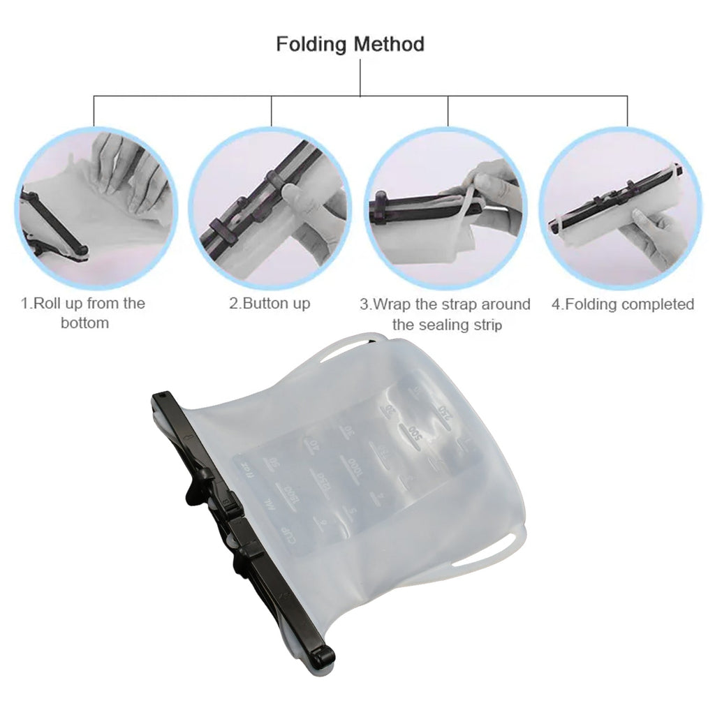 Reusable Silicone Food Storage Bag Leakproof Flat Bottom Freezer 1 Pc