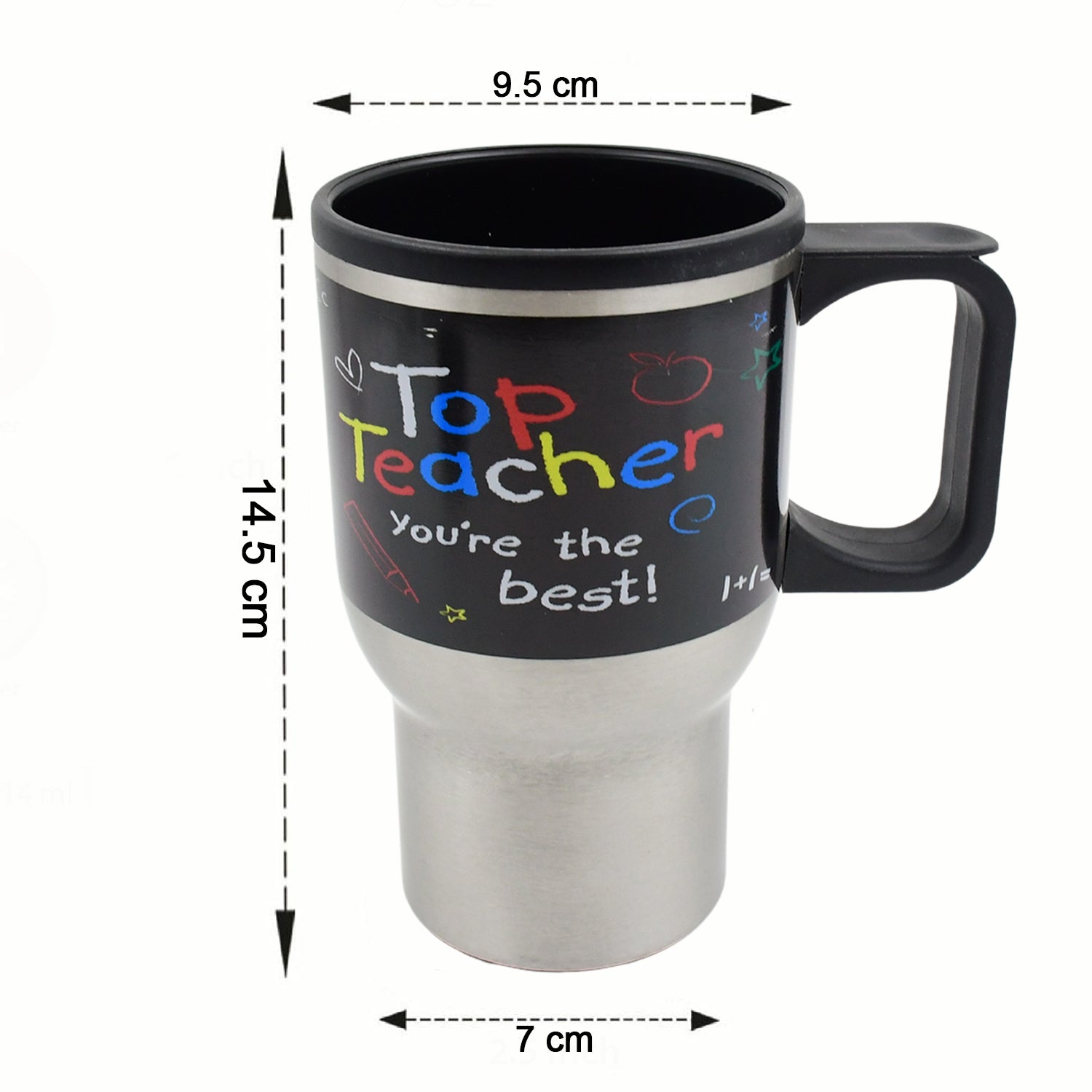 Stainless Steel Insulated Travel Mug - Double-Walled Vacuum Cup Lid & Handle, Tumbler
