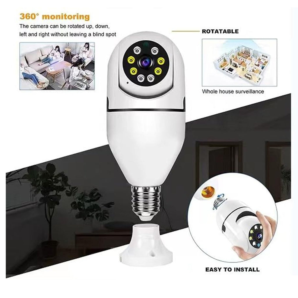 V380 Pro Fisheye 360 Degree Panoramic Wireless WiFi IP CCTV Security (Pack of 1)