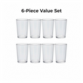 Apex Clear Plastic Tumbler / Glass Set – 6-Piece Unbreakable