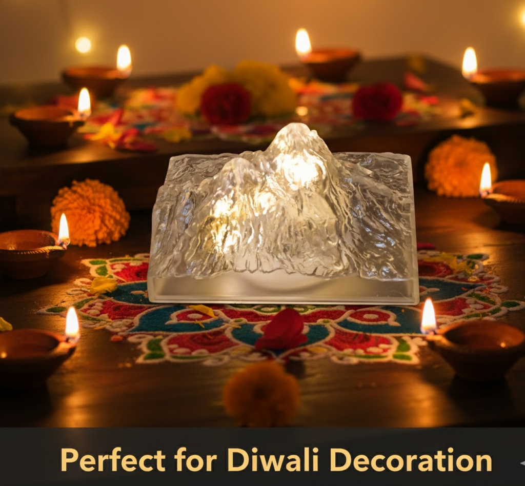 Unique Plastic Night Light: Flameless LED, Diwali (Iceberg Design, Gift)
