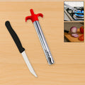 Stainless Steel Electronic Gas Lighter and Knife (2 in 1)