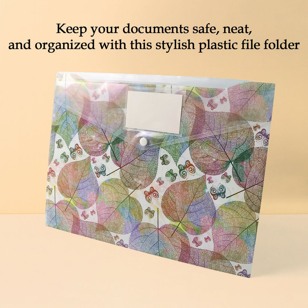A4 plastic file with label slot