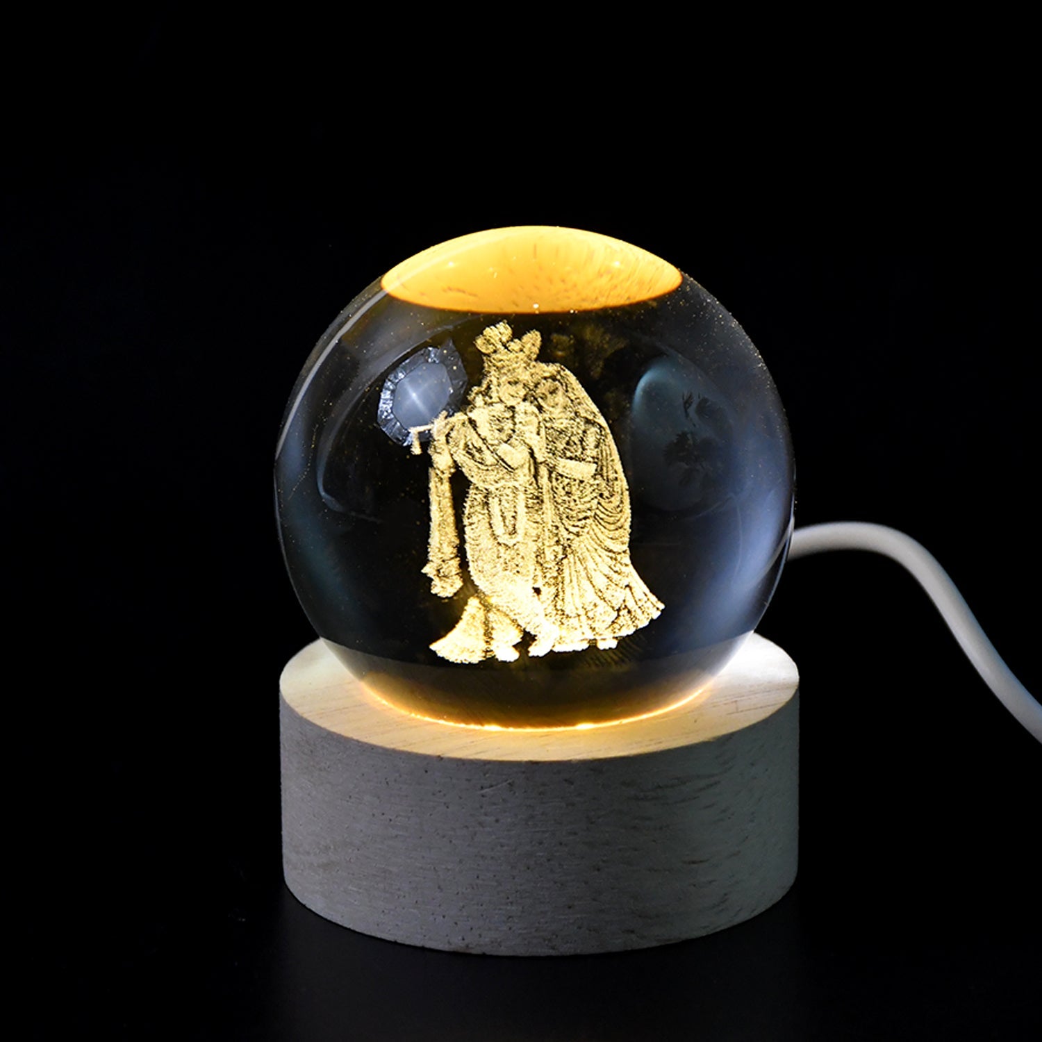 Radha Krishna 3D Crystal Lamp