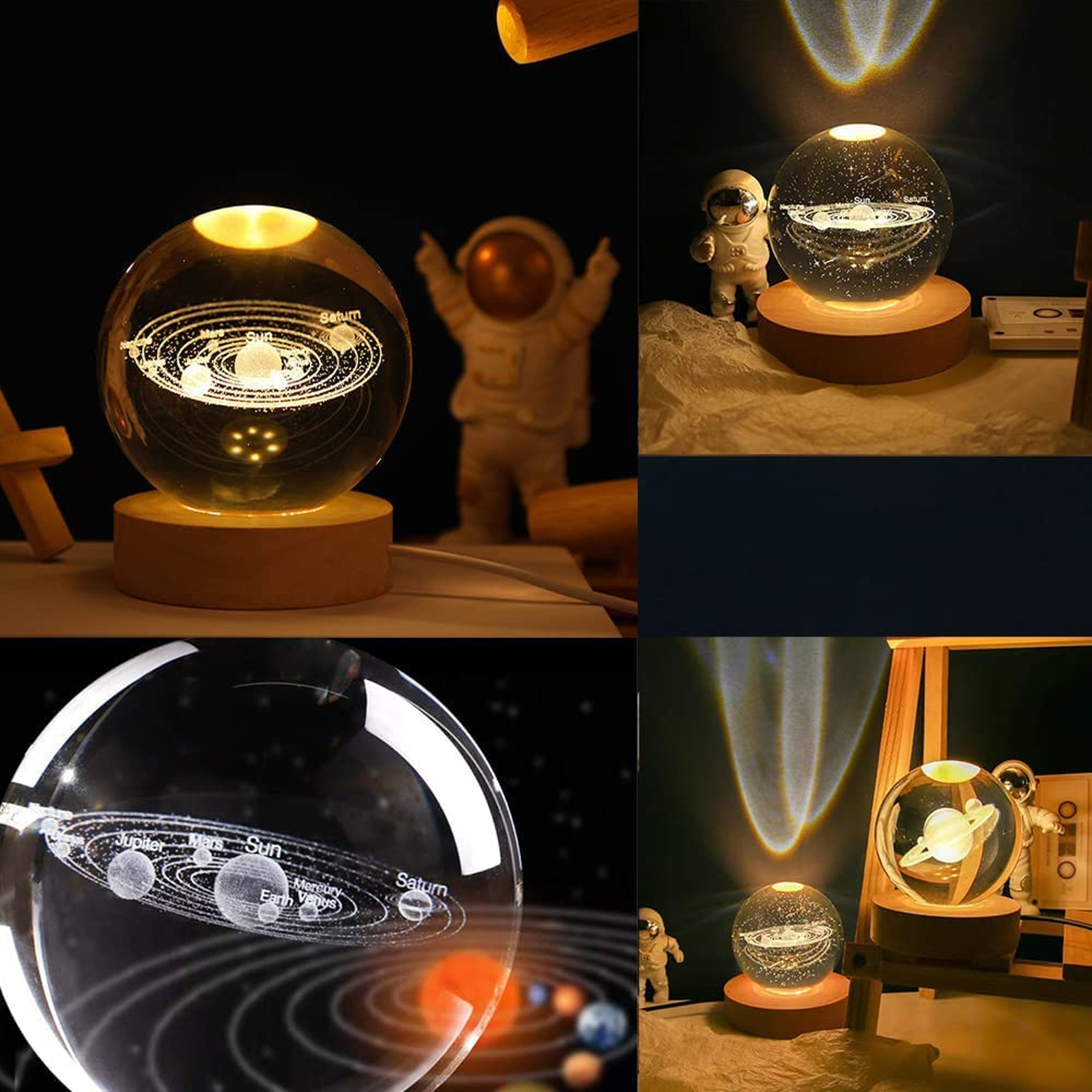 3D Crystal Ball Night Lamp (1 PC)